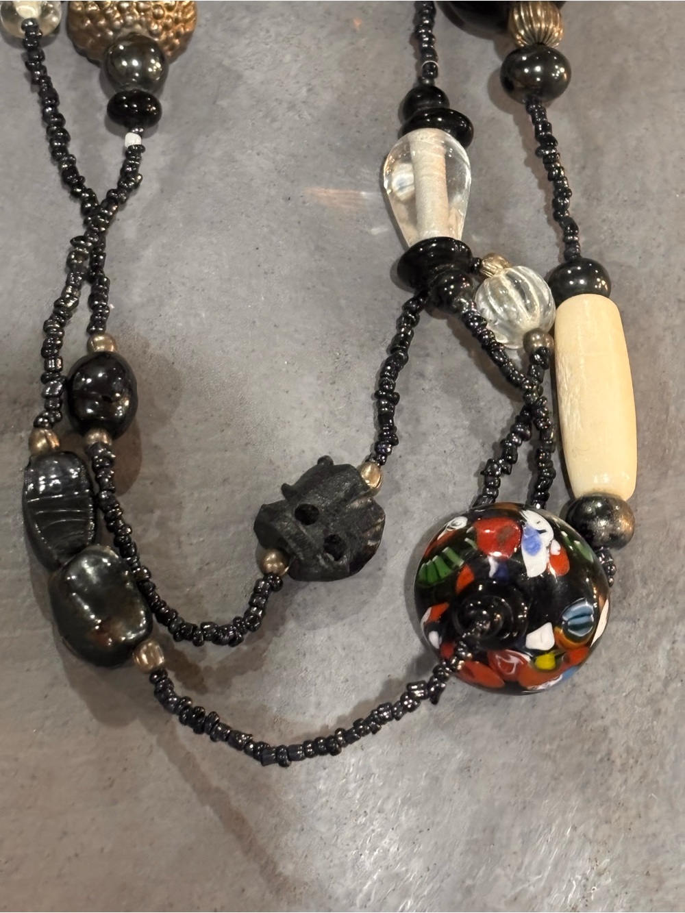Eclectic hand crafted boho style necklace